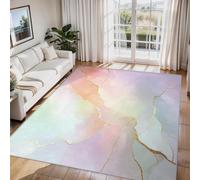 Lavable Alfombra mármol 200x250cm, color oro rosa, Alfombras abstracto moderno, para dormitorios y salas de estar Alfombra suave de pelo corto antideslizante para habitaciones de niñas y comedores