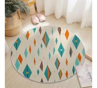 Lavable Alfombras Redondas 120 cm (Rond),Antideslizante Minimalismo Modernismo Medieval Geométrico Alfombra Círculo Redondeada Medallón - Impreso Alfombras de área Salón Dormitorio Crema