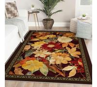 Lavable Area 140x200 Alfombra Large Soft Alfombrilla for Salon Entrada Vintage Gold Autumn Floral Bouquet Tapete Dormitorio Comedor Antideslizante Resistente a Las Manchas Under Table