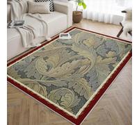 Lavable Area 80x150 Alfombra Salon Dormitorio Kids Room habitacion Infantil William Morris botanico Acanthus Resistente Manchas Alfombrilla Antideslizante Mascotas amigable Vintage Tapete Boho