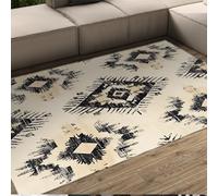 Lavable en casa de Campo 140x200 Alfombras para salón Dormitorio Comedor Mesa Cocina Alfombra Oficina bajo la patrón geométrico Diamantes Antideslizantes Grandes