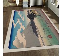 Lavable Entrance 180x240 Area Alfombra Japanese Ukiyo E Alfombrilla Indoor Antideslizante baño Tapete Soft Resistente a Manchas Landscape for Cocina Laundry Comedor MT Fuji Mountain Scenic Office