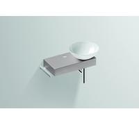 Lavabo Alape Piccolo Novo, A/H/D 555/400/320, lavabo de cubeta blanca, derecha, 1 agujero para grifo, consola con toallero, 5257000081, Color: Ostra mate