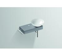 Lavabo Alape Piccolo Novo, A/H/D 555/400/320, lavabo de cubeta blanca, derecha, 1 agujero para grifo, consola con toallero, 5257000083, Color: Nórdico Mate