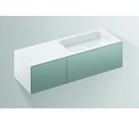 Lavabo Alape WP.Folio10, 1254x350x450mm, mueble de baño 2 extensiones completas, lavabo sin agujero de grifo, 5159510000, Color: Seda lacada mate Gris fosilizado
