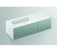Lavabo Alape WP.Folio7, 1254x350x500mm, mueble de baño 2 extensiones completas, lavabo con agujero para grifo, 5158810000, Color: Seda lacada mate Gris fosilizado