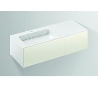 Lavabo Alape WP.Folio7, 1254x350x500mm, mueble de baño 2 extensiones completas, lavabo con agujero para grifo, 5158814000, Color: Laca blanco satinado