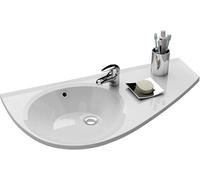 Lavabo angular grande | Lavabo suspendido con orificio para grifo y rebosadero | Para encimera | Avocado 85 x 45 cm (derecha, izquierdo) | RAVAK (Derecha)