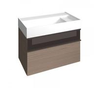 Lavabo burgbad Yumo incl. lavamanos, ancho: 815mm, mango G0179, con marco frontal de aluminio, SFKL082F3717G1079, Color: Roble Decoración Cachemira Melamina / Roble Decoración Cachemira Melamina