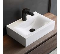Lavabo/Colgante para lavabo Brüssel118 c, BTH: 45,5 x 31 x 10 cm, en blanco, cerámica, cuadrado