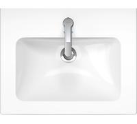Lavabo para muebles Duravit ME de Starck, 1 agujero para grifo, con rebosadero, con banco para grifo ,630 mm, 23366300001, Color: Blanco con Wondergliss