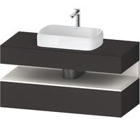 Lavabo consola Collection One de Duravit, 1 extraíble, 1 cajón, recorte central, 1200x550x600mm, nicho blanco supermatt, QA4732084800010, Color: Supermatt grafito/con iluminaciÃ³n de nicho