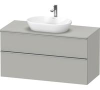 Lavabo consola Duravit D-Neo, suspendido, 1200x664x550mm, 1 extraíble, 1 cajón, con tirador de acero inoxidable cepillado, DE4969070070000, Color: DecoraciÃ³n gris hormigÃ³n mate