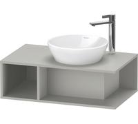 Lavabo consola Duravit D-Neo, suspendido, Compact, 800x260x480mm, 1 compartimento abierto en el lado izquierdo, DE493800707, Color: DecoraciÃ³n gris hormigÃ³n mate