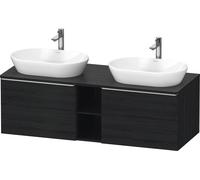 Lavabo consola Duravit D-Neo, suspendido (recortable en ambos lados), 1400x459x550mm, 2 extraíbles, 2 compartimentos abiertos, con tirador de acero inoxidable cepillado, DE4950B70160000, Color: Decora