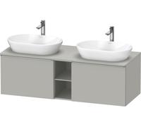Lavabo consola Duravit D-Neo, suspendido (recortable en ambos lados), 1400x459x550mm, 2 extraíbles, 2 compartimentos abiertos, con tirador de acero inoxidable cepillado, DE4950B70070000, Color: Decora
