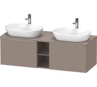 Lavabo consola Duravit D-Neo, suspendido (recortable en ambos lados), 1400x459x550mm, 2 extraíbles, 2 compartimentos abiertos, con tirador de acero inoxidable cepillado, DE4950B70430000, Color: Decora