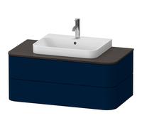 Lavabo consola Duravit Happy D.2 Plus, suspendido, 1000x550 mm, 2 cajones, para lavabo con mueble, HP496109898, Color: Seda azul noche lacado mate