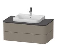 Lavabo consola Duravit Happy D.2 Plus, suspendido, 1000x550 mm, 2 cajones, para lavabo con mueble, HP496109292, Color: Gris piedra Seda Barniz mate