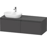 Lavabo consola Duravit Ketho.2, suspendido, corte de lavabo izquierda, 1400x459x550mm, 2 extraíbles, K24888L49490000, Color: Grafito Mate Decoración