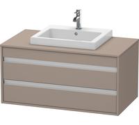 Lavabo consola Duravit Ketho, suspendido, 1000x496x550 mm, 2 cajones, para centro de lavabo empotrado, KT675504343, Color: Decoración Basalto Mate