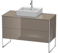 Lavabo consola Duravit XSquare, apoyado en el suelo, 2 extraíbles, 1200x778x548mm, XS492208989, Color: Laca de color gris franela de alto brillo