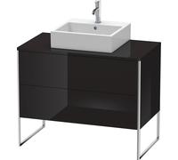 Lavabo consola Duravit XSquare, de pie, 2 extraíbles, 1000x778x548mm, XS492104040, Color: Laca negra de alto brillo