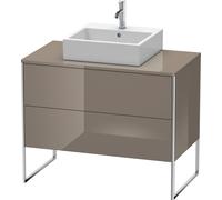 Lavabo consola Duravit XSquare, de pie, 2 extraíbles, 1000x778x548mm, XS492108989, Color: Laca de color gris franela de alto brillo