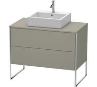 Lavabo consola Duravit XSquare, de pie, 2 extraíbles, 1000x778x548mm, XS492109292, Color: Gris piedra Seda Barniz mate