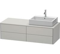 Lavabo consola Duravit XSquare, suspendido, 4 cajones, lavabo a la derecha, 1400x400x548mm, XS4913R0707, Color: Gris hormigón mate