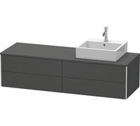 Lavabo consola Duravit XSquare, suspendido, 4 cajones, lavabo a la derecha, 1600x400x548mm, XS4914R4949, Color: Grafito Mate Decoración