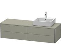 Lavabo consola Duravit XSquare, suspendido, 4 cajones, lavabo a la derecha, 1600x400x548mm, XS4914R9292, Color: Gris piedra Seda Barniz mate