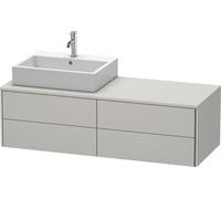 Lavabo consola Duravit XSquare, suspendido, 4 cajones, lavabo a la izquierda, 1400x400x548mm, XS4913L0707, Color: Gris hormigón mate