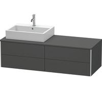 Lavabo consola Duravit XSquare, suspendido, 4 cajones, lavabo a la izquierda, 1400x400x548mm, XS4913L4949, Color: Grafito Mate Decoración