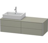 Lavabo consola Duravit XSquare, suspendido, 4 cajones, lavabo a la izquierda, 1400x400x548mm, XS4913L9292, Color: Gris piedra Seda Barniz mate