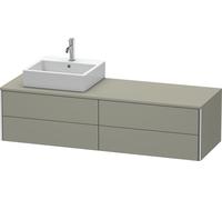 Lavabo consola Duravit XSquare, suspendido, 4 cajones, lavabo a la izquierda, 1600x400x548mm, XS4914L9292, Color: Gris piedra Seda Barniz mate