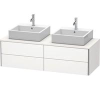 Lavabo consola Duravit XSquare, suspendido, para dos lavabos, 4 cajones, 1400x400x548mm, XS4916B3636, Color: Blanco seda lacado mate