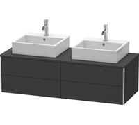 Lavabo consola Duravit XSquare, suspendido, para dos lavabos, 4 cajones, 1400x400x548mm, XS4916B8080, Color: Decoración grafito supermate