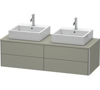 Lavabo consola Duravit XSquare, suspendido, para dos lavabos, 4 cajones, 1400x400x548mm, XS4916B9292, Color: Gris piedra Seda Barniz mate
