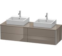 Lavabo consola Duravit XSquare, suspendido, para dos lavabos, 4 cajones, 1600x400x548mm, XS4917B8989, Color: Laca de color gris franela de alto brillo