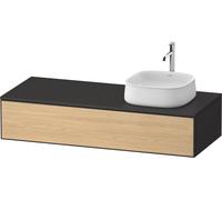 Lavabo consola Duravit Zencha, 1300x550mm,1 extraíble, 1 extraíble derecho, ZE4812R30800000, Color: Frente: roble natural/carcasa: grafito supermatt