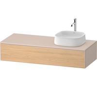 Lavabo consola Duravit Zencha, 1300x550mm,1 extraíble, 1 extraíble derecho, ZE4812R30830000, Color: Frontal: roble natural/carcasa: supermatt topo