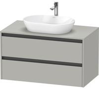 Lavabo consola Ketho.2 de Duravit, suspendido, 1000x568x550mm, 2 cajones, K24896007070000, Color: DecoraciÃ³n gris hormigÃ³n mate
