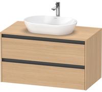 Lavabo consola Ketho.2 de Duravit, suspendido, 1000x568x550mm, 2 cajones, K24896030300000, Color: Decoración roble natural