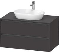 Lavabo consola Ketho.2 de Duravit, suspendido, 1000x568x550mm, 2 cajones, K24896080800000, Color: Decoración grafito supermate
