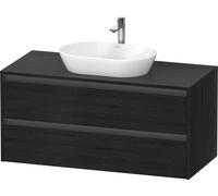 Lavabo consola Ketho.2 de Duravit, suspendido, 1200x568x550mm, 2 cajones, K24897016160000, Color: Roble negro mate decoración