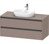 Lavabo consola Ketho.2 de Duravit, suspendido, 1200x568x550mm, 2 cajones, K24897043430000, Color: Decoración Basalto Mate
