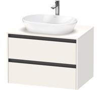 Lavabo consola Ketho.2 de Duravit, suspendido, 800x568x550mm, 2 cajones, K24895084840000, Color: Decoración blanco supermate