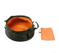 Lavabo de agua plegable portátil de 8 L para acampar y senderismo, lavabo plegable de nailon 210D, resistente al calor, 30 x 30 x 15 cm (naranja)