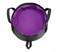 Lavabo de agua plegable portátil de 8 L para campamento y senderismo, lavabo plegable de nailon 210D, resistente al calor, 30 x 30 x 15 cm (morado)